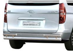 Захист заднього бампера Hyundai H1 2018-... - тип: на стійках, без парктронників фото 0