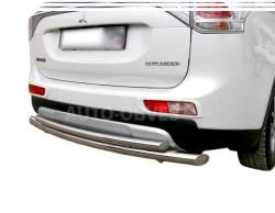 Rear bumper protection Mitsubishi Outlander 2013-2015 - type: double фото 0