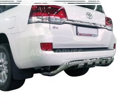 Lexus LX 570 rear bumper protection - type: curved mustache with grill фото 0