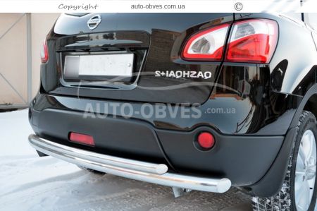 Nissan Qashqai rear bumper protection - type: double фото 2