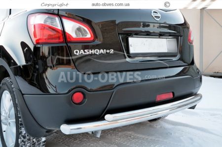 Nissan Qashqai rear bumper protection - type: double фото 3