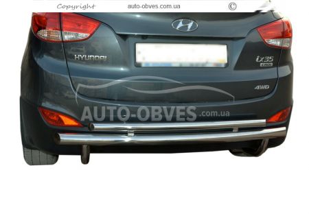 Hyundai IX35 rear bumper protection - type: double фото 0