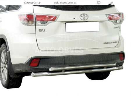 Rear bumper protection Toyota Highlander 2017-2020 - type: double, 5-7 days фото 0