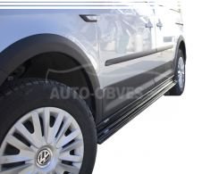 Накладки на бічні пороги Volkswagen Caddy 2015-2020 - тип: eurocap чорні фото 0
