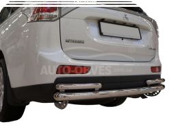 Mitsubishi Outlander rear bumper protection - type: pipe with corners фото 0