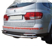 Ssangyong Kyron rear bumper protection - type: pipe with corners фото 0