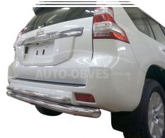 Rear bumper protection Toyota Prado 150 - type: double mustache d: 76x60 mm фото 0