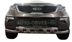 Bumper protection Kia Sportage 2010-2015 - type: model with plates фото 0