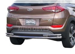 Захист заднього бампера Hyundai Tucson 2019-2021 - тип: на стійках, без парктронників фото 0