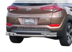 Bumper protection Hyundai Tucson 2019-2021 - type: on plates, without parking sensors фото 0