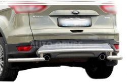 Rear bumper protection Ford Escape 2017-2020 - type: with additional corners фото 0