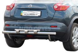 Защита заднего бампера Nissan Juke 2014-2019 - тип: модельная, с пластинами фото 0