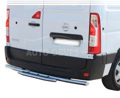 Rear bumper protection Nissan NV400, Opel Movano, Renault Master - type: tube with footrest фото 0