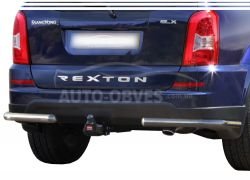 Ssangyong Rexton rear bumper protection - type: single corners фото 0