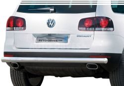 Rear bumper protection VW Touareg - type: single pipe фото 0