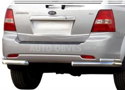 Rear bumper protection Kia Sorento I - type: double corners фото 0
