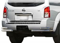 Защита заднего бампера Nissan Patfinder 2005-2010 - тип: двойные углы фото 0