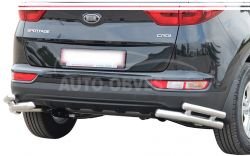 Rear bumper protection Kia Sportage IV - type: double corners фото 0