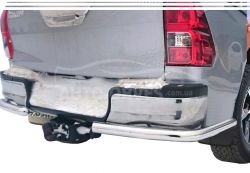 Защита заднего бампера Toyota Hilux 2015-2020 - тип: углы одинарные фото 0