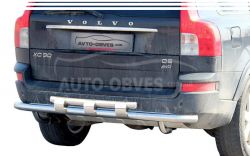 Vovlo XC90 rear bumper protection - type: model, with plates фото 0