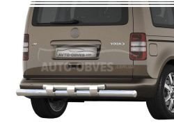 Rear bumper protection VW Caddy 2010-2015 - type: model, with plates фото 0