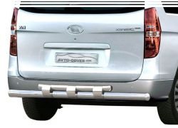 Rear bumper protection Hyundai H1 2008-2017 - type: model, with plates фото 0