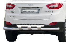 Захист заднього бампера Hyundai ix35 - тип: модельний, з пластинами фото 0