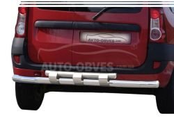 Rear bumper protection Logan MCV 2005-2012 - type: model, with plates фото 0