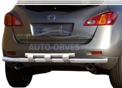 Rear bumper protection Nissan Murano 2009-2014 - type: model, with plates фото 0