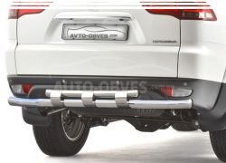 Mitsubishi Pajero Sport rear bumper protection - type: model, with plates фото 0