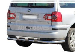 Rear bumper protection Volkswagen Sharan, Ford Galaxy - type: model, with plates фото 0