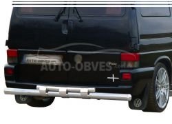 Volkswagen T4 rear bumper protection - type: model, with plates фото 0