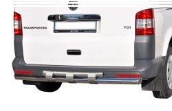 Захист заднього бампера Volkswagen T5 Transporter, Multivan - тип: модельний, з пластинами фото 0
