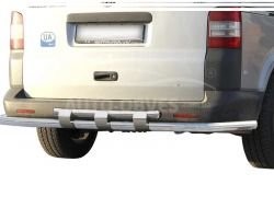 Volkswagen T5 rear bumper protection - type: model, with plates фото 0