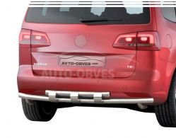 Rear bumper protection Volkswagen Touran 2010-2015 - type: model, with plates фото 0