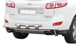 Защита заднего бампера Hyundai Santa Fe II - тип: модельная, с пластинами фото 0