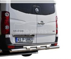 Rear bumper protection Volkswagen Crafter 2011-2016 - type: model, with plates фото 0