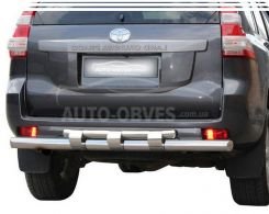 Rear bumper protection Toyota Prado 150 - type: model, with plates фото 0