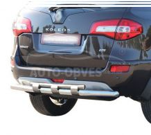 Renault Koleos rear bumper protection - type: model, with plates фото 0