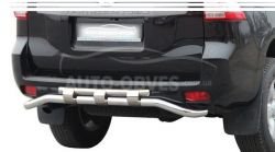 Rear bumper protection Toyota Prado 150 - type: model, with plates фото 0