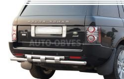 Range Rover Vogue rear bumper protection - type: model, with plates фото 0