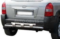 Захист заднього бампера Hyundai Tucson - тип: модельний, з пластинами фото 0