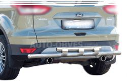 Защита заднего бампера Ford Kuga 2017-2020 - тип: модельная, с пластинами фото 0