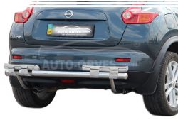 Bumper protection Nissan Juke 2010-2014 - type: on plates, without parking sensors фото 0