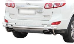 Bumper protection Hyundai Santa Fe II - type: on plates, without parking sensors фото 0