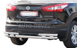 Bumper protection Nissan Qashqai 2014-2017 - type: on plates, without parking sensors фото 0