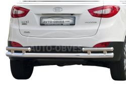 Rear bumper protection Hyundai ix35 - type: on racks, without parking sensors фото 0