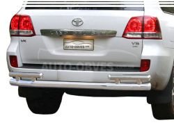 Rear bumper protection Toyota Land Cruiser 200 2007-2016 - type: on racks, without parking sensors фото 0