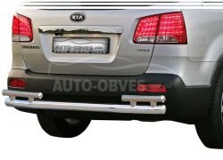 Rear bumper protection Kia Sorento 2010-2012 - type: on racks, without parking sensors фото 0