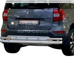 Skoda Yeti rear bumper protection - type: on racks, without parking sensors фото 0